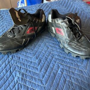 RAWLINGS Black Baseball Cleats Shoes